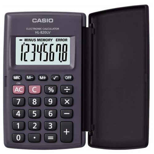 Калькулятор карманный Casio HL-820LV-BK-W-GP черный 8-разр. калькулятор карманный casio hl 820lv bk w gp черный 8 разр