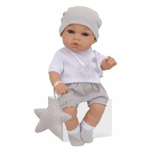 S+S Toys Пупс в носочках, шапке, костюмчике, звук 9336/200476330 с 3 лет