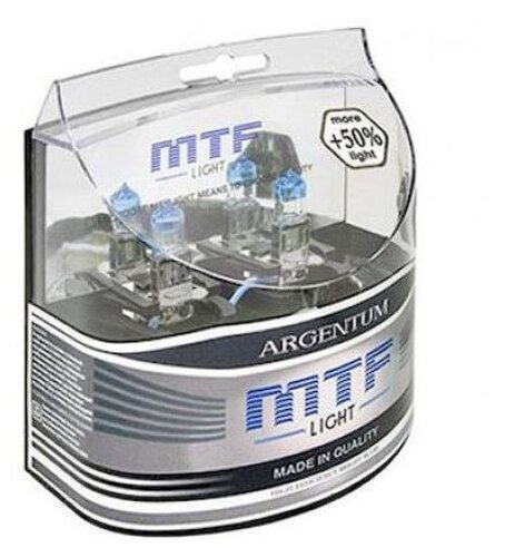 Лампа галогеновая "MTF Light" Argentum+80% H3 12В 55Вт 1450 лм 4000K /6/60