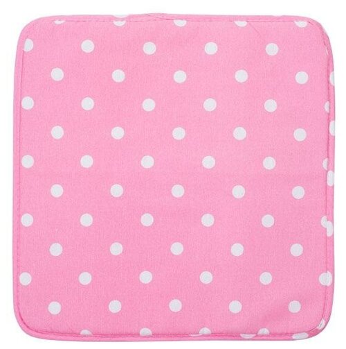 Подушка на стул Pink polka dot из рогожки; горох розовый; размер: 40 х 40