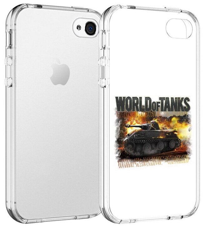 Чехол задняя-панель-накладка-бампер MyPads Мир танков-2 для iPhone 4/4S противоударный