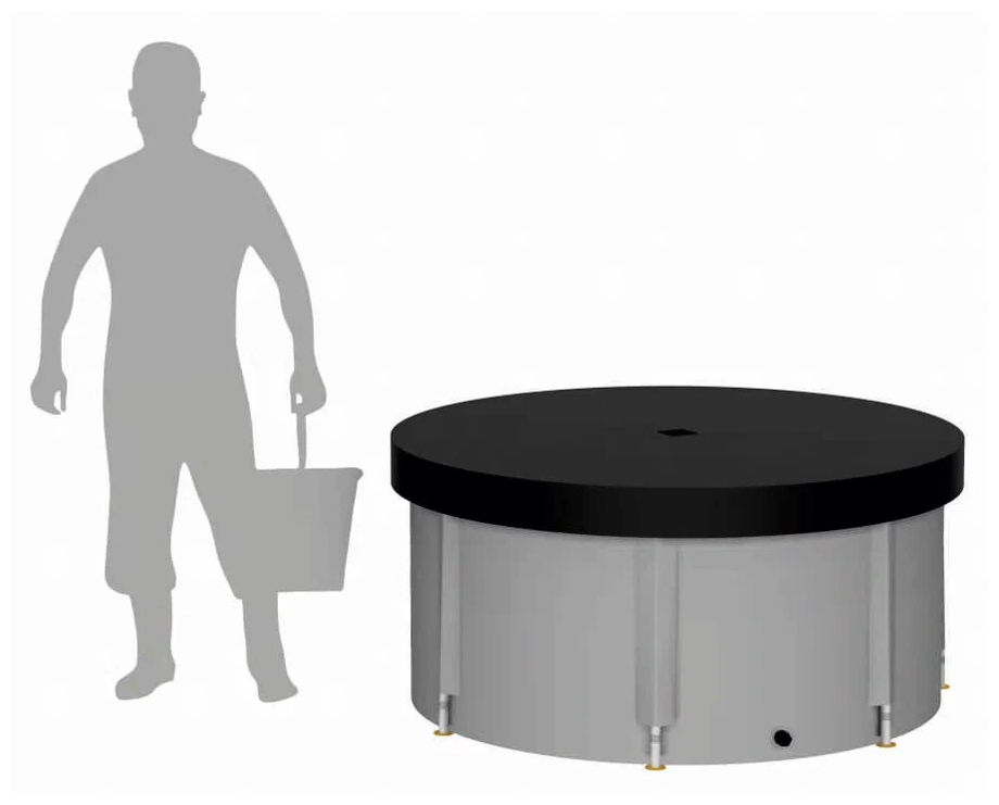 Складная ёмкость (бак/бочка) для воды EKUD 1000 л. с крышкой (h=70, d=135) - фотография № 6