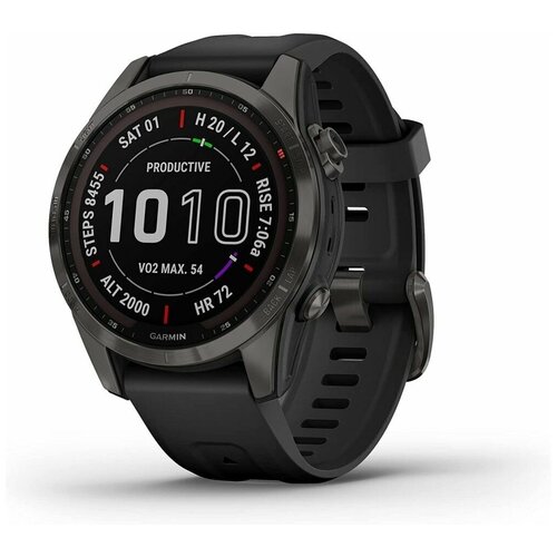 Умные часы Garmin Fenix 7S Sapphire Solar Carbon Gray Titanium with Black Band 11300300₽