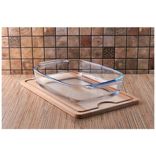 Форма для запекания стеклянная, MonMezon, противень для духовки прямоугольный, 2,7 л, 344х223х61 мм