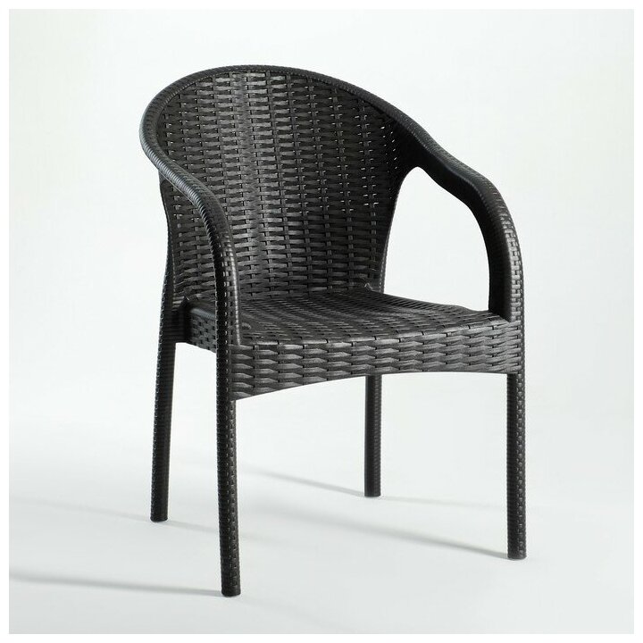 Кресло садовое "Ротанг" 64 х 58,5 х 84 см, темно-коричневый - фотография № 1