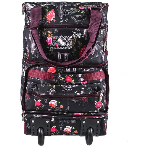 фото Сумка дорожная , 38 л, 20х55х33 см, ручная кладь, бордовый, черный m&g zemtsov