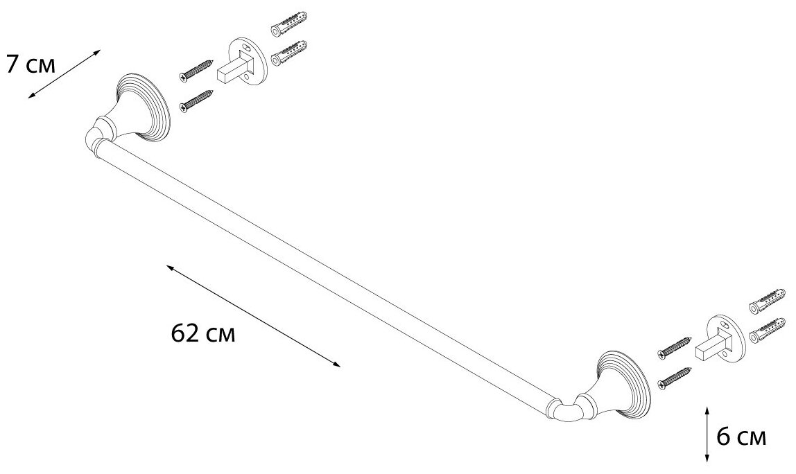 Полотенцедержатель 60 см Fixsen Luksor FX-71601B - фотография № 2