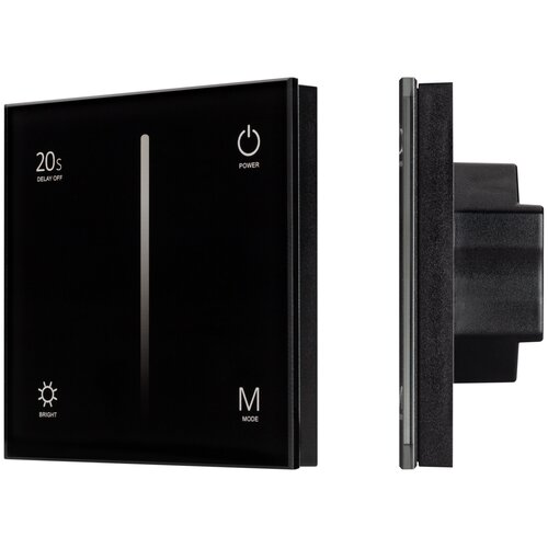 Панель SMART-P6-DIM-G-IN Black (12-24V, 4x3A, Sens, 2.4G) (Arlight, IP20 Пластик) панель smart p22 rgbw g in black 12 24v 4x3a sens 2 4g arlight ip20 пластик