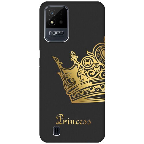 Матовый чехол True Princess для Realme narzo 50i / Рилми Нарзо 50и с 3D эффектом черный матовый чехол true princess для realme 6 рилми 6 с 3d эффектом черный