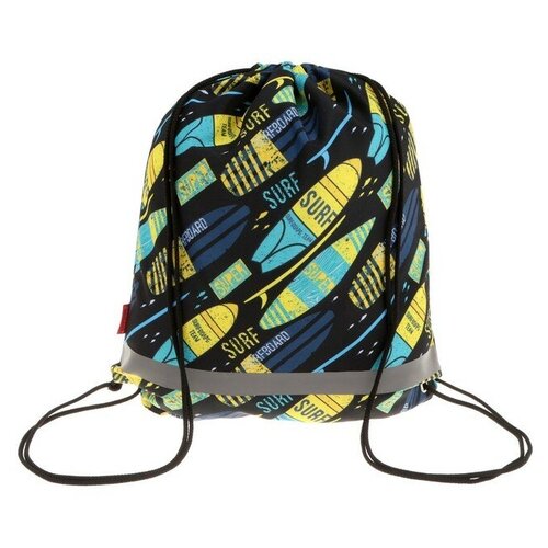 Мешок для обуви Erich Krause, 440 х 365 мм, Surf Team, синий/жёлтый