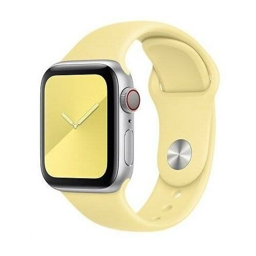 Спортивный ремешок Gurdini (силиконовый) Apple Watch 42mm/44mm Lemon Cream