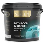 Краска латексная SOLEX Bathroom & Kitchen влагостойкая моющаяся глубокоматовая - изображение