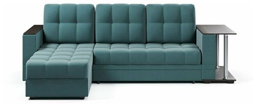Угловой диван-кровать Атланта Классик со столом, механизм Еврокнижка, 250х150х85 см, диван угловой, ППУ, ящик для белья, подлокотники с накладками