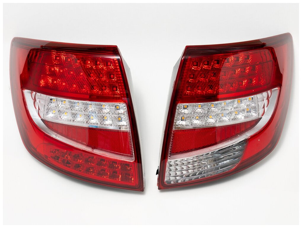Задние фонари LADA Granta (Лада Гранта) седан LED светодиодные красно белые комплект