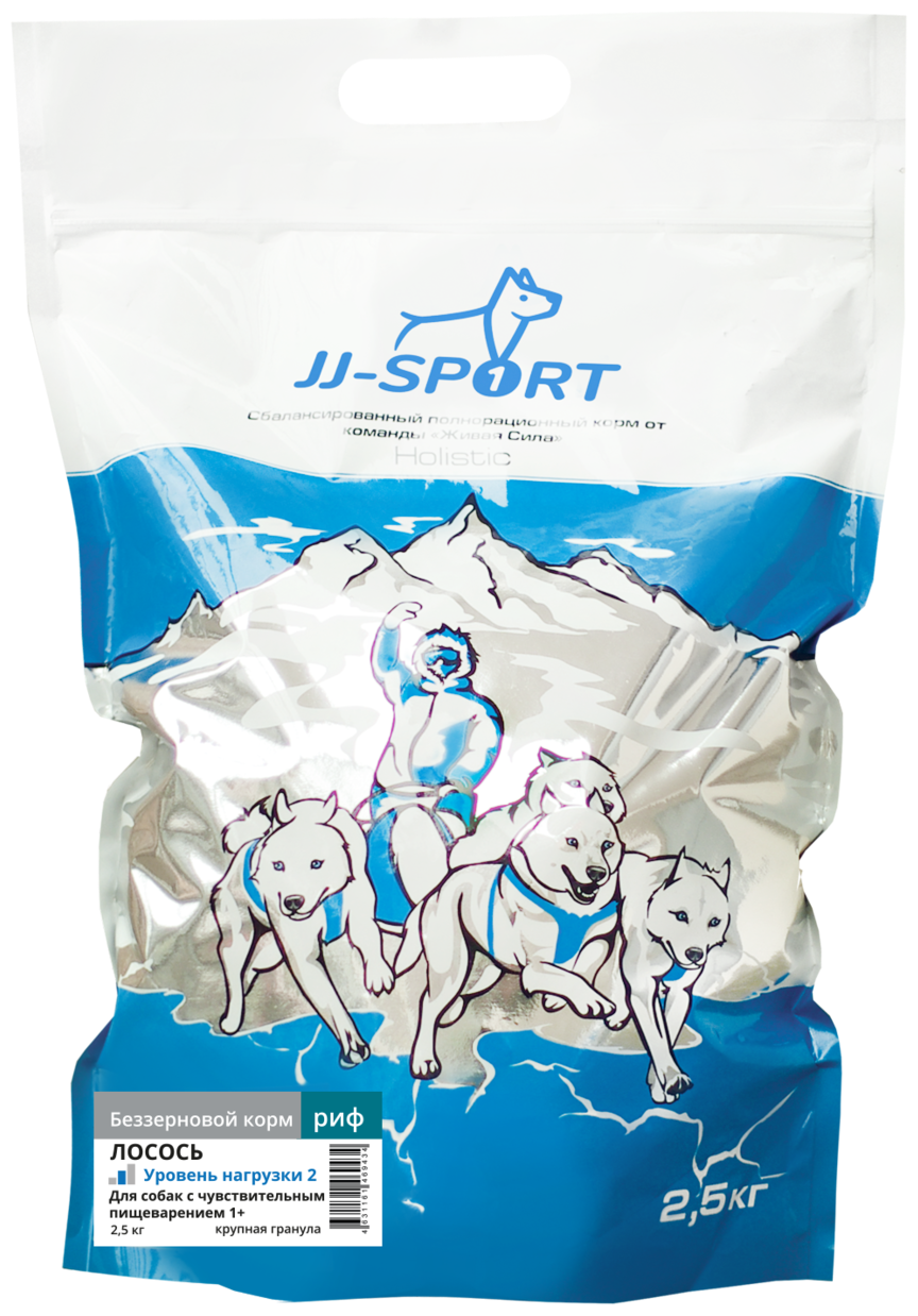 Корм для собак JJ-Sport Риф крупная гранула беззерновой рыба (2,5 кг)