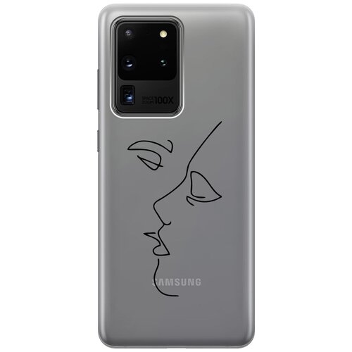 Силиконовый чехол с принтом Faces для Samsung Galaxy S20 Ultra / Самсунг С20 Ультра силиконовый чехол с принтом locked для samsung galaxy s20 ultra самсунг с20 ультра