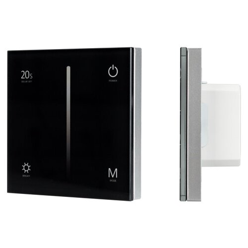 Панель SMART-P36-DIM-IN Black (230V, 1.2A, TRIAC, Sens, 2.4G) (arlight, IP20 Пластик, 5 лет)