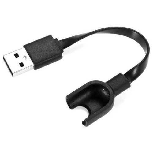 USB кабель GSMIN для зарядки Xiaomi Mi Band 3 Сяоми / Ксяоми Ми Бэнд, зарядное устройство (Черный)