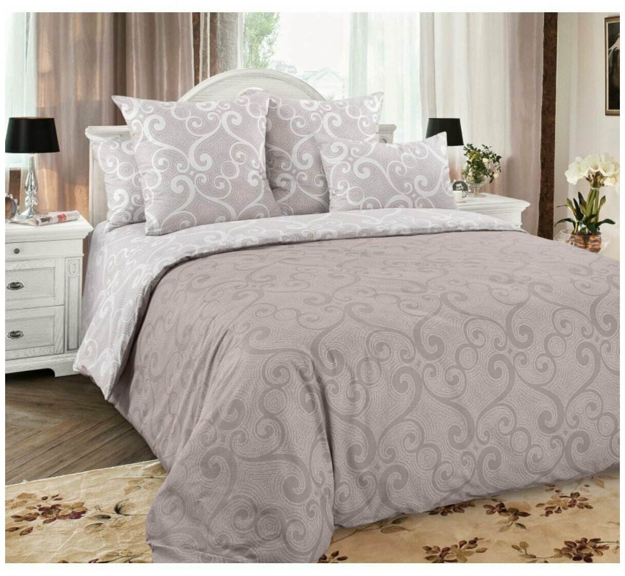 фото Комплект постельного белья Текс-Дизайн Танец ветра 6, перкаль Евро, Перкаль, наволочки 70x70