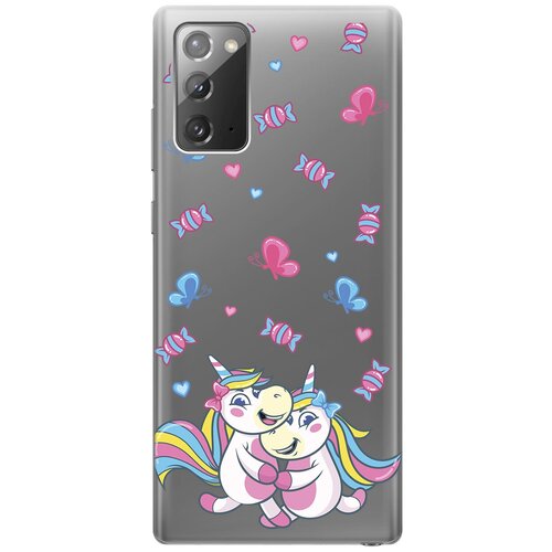 Силиконовый чехол с принтом Unicorns and Candies для Samsung Galaxy Note 20 / Самсунг Ноут 20 силиконовый чехол с принтом unicorns and candies для samsung galaxy note 20 ultra самсунг ноут 20 ультра