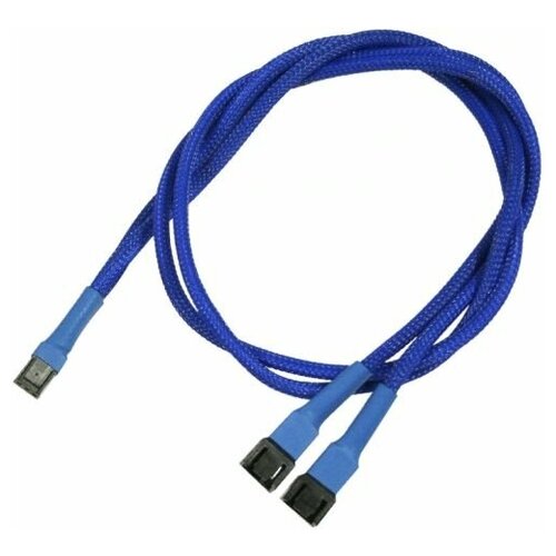 Разветвитель Nanoxia NX3PY60B 3-pin в 2 х 3-pin, 60см, синий