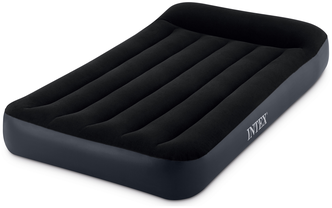 Матрас надувной односпальный Intex Twin Pillow Rest с подголовником + встр. насос 220В 99х191х25см 64146