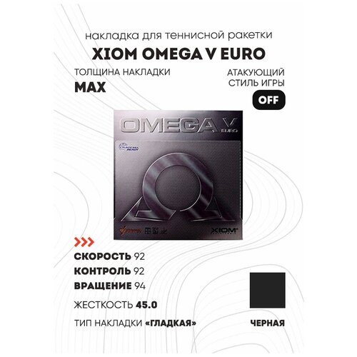 Накладка Xiom Omega V Euro DF цвет черный, толщина max