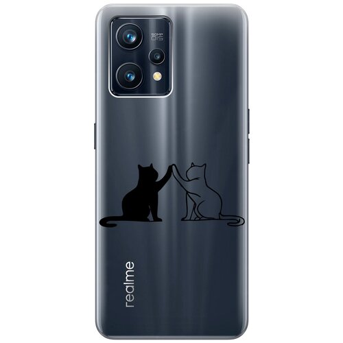 Силиконовый чехол на Realme 9 Pro+, Рилми 9 Про+ с 3D принтом Cats прозрачный чехол книжка на realme 9 pro рилми 9 про с 3d принтом cats w синий