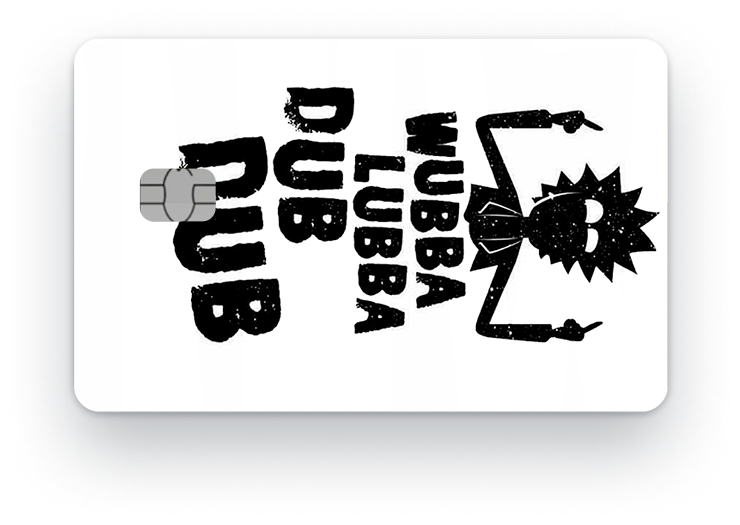 Наклейка на банковскую карту стикер на карту маленький чип мемы приколы комиксы стильная наклейка Рик и Морти №4