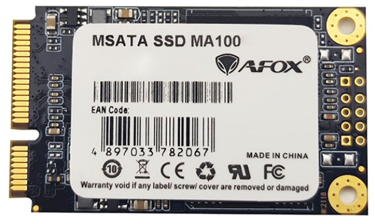 Накопитель AFOX SSD mSATA MA100 128 Гб SATA3, 3D TLC (MA100-128GN)