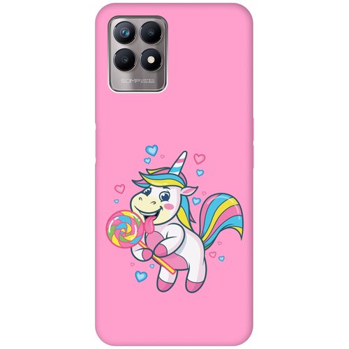 Матовый чехол Unicorn and candy для Realme 8i / Рилми 8 ай с 3D эффектом розовый матовый чехол unicorn and candy для realme 8 8 pro рилми 8 8 про с 3d эффектом бирюзовый