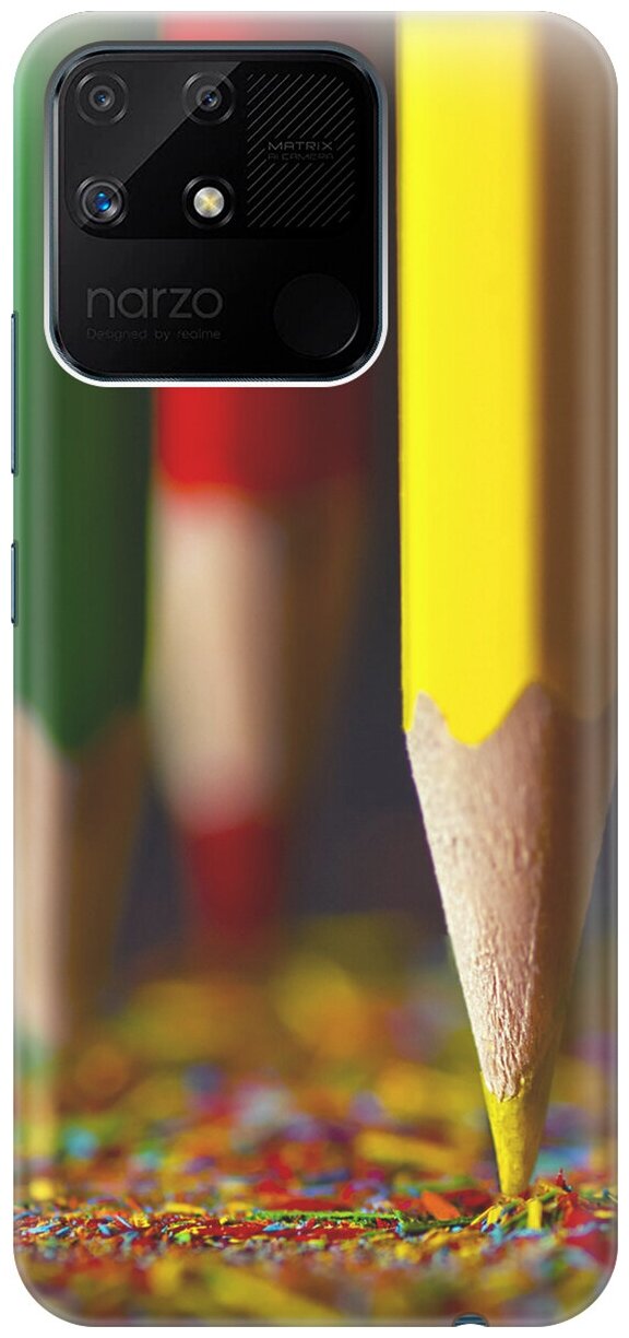 Силиконовый чехол на Realme narzo 50A, Рилми Нарзо 50А с принтом "Три карандаша"
