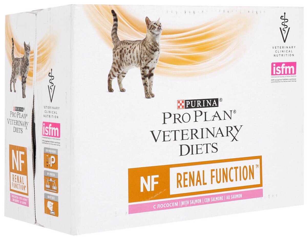 Влажный корм для кошек Pro Plan Veterinary Diets NF при патологии почек, с лососем 10 шт. х 85 г - фотография № 5