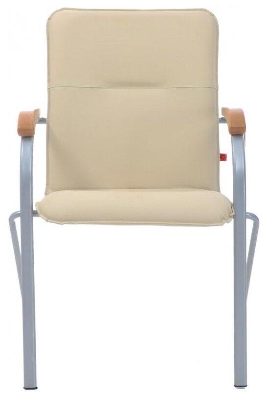 Конференц-кресло FA_SAMBA Silver к/з светло-бежевый DO122/бук - фотография № 4