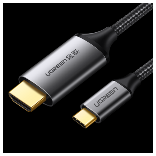 Кабель Ugreen USB-C - HDMI 4K, в оплетке, цвет серо-черный, 1.5 м (50570)