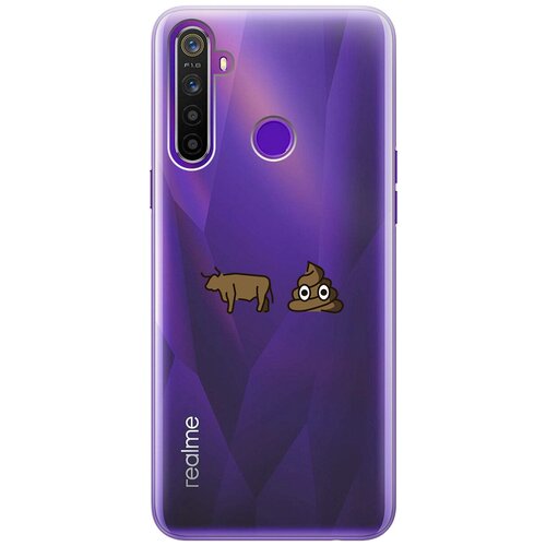 Силиконовый чехол с принтом Bull Shit для realme 5 / 6i / C3 / Рилми 5 / 6 ай / С3 чехол книжка на realme 5 6i c3 рилми 5 6 ай с3 с 3d принтом allergy w черный