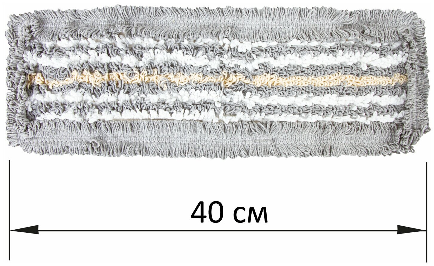 Насадка МОП плоская для швабры/держателя 40 см, ТИП У/К, хлопок/микрофибра, серая, LAIMA EXPERT, 606629
