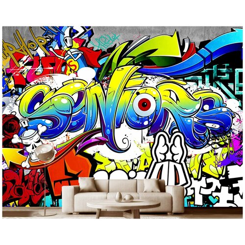 Фотообои на стену детские Модный Дом Яркое граффити 400x300 см (ШxВ)