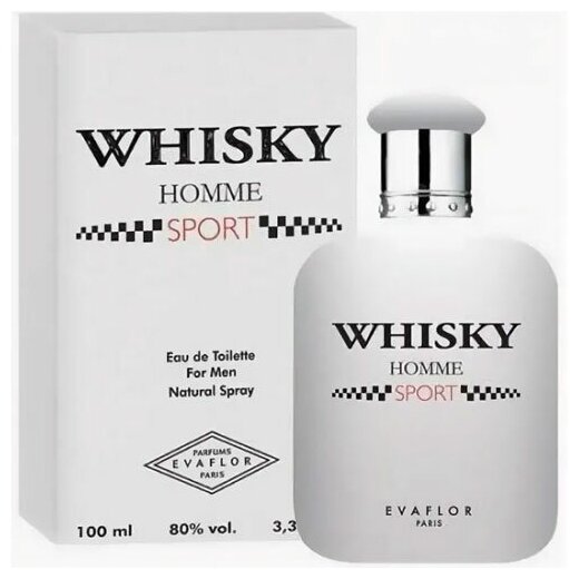 Evaflor Туалетная вода для мужчин Whisky Homme Sport (Виски Ом Спорт) цитрусовый, 100 мл