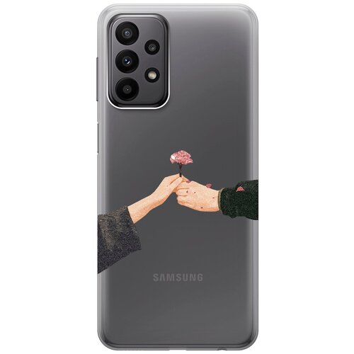 Силиконовый чехол с принтом Hands для Samsung Galaxy A23 4G / Самсунг А23 4Г силиконовый чехол с принтом illusions line для samsung galaxy a23 4g самсунг а23 4г