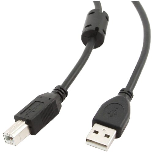 Кабель Bion USB2.0(Am)-USB2.0 (BM), Ферритовый фильтр, 1.8м, чёрный (BXP-CCF-USB2-AMBM-018)