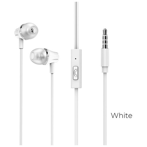 Наушники внутриканальные Borofone BM21 Graceful микрофон кабель 12м цвет белый 43200₽