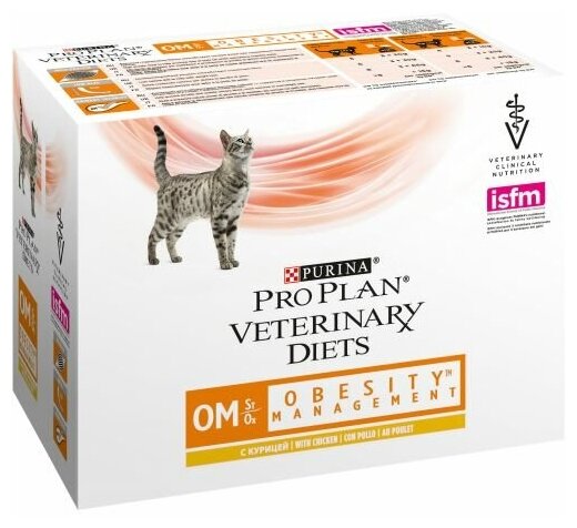 Влажный корм для кошек Pro Plan Veterinary Diets для снижения избыточной массы тела, с курицей 10 шт. х 85 г - фотография № 5