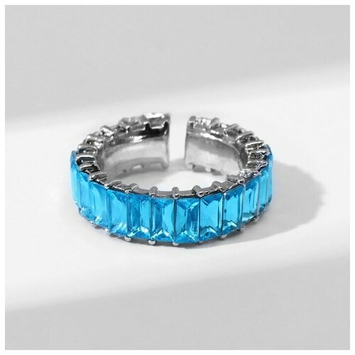 Кольцо Queen Fair, акрил, безразмерное, голубой, серебряный подарочный набор fiore di sole bonheurbox голубой 16х16 см 800 гр ручная работа