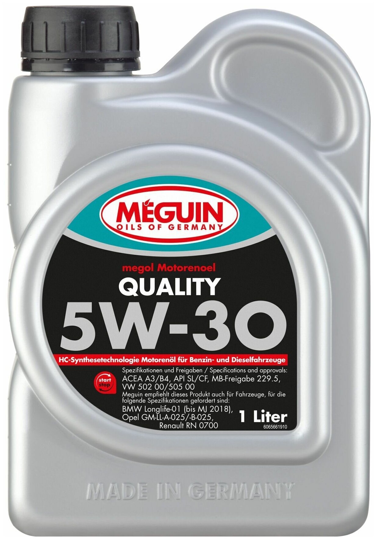 MEGUIN 6566 НС-синт. мот.масло Megol Motorenoel Quality 5W-30 CF/SL A3/B4 (1л) 1шт