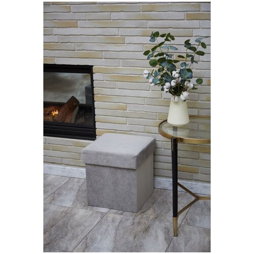 Пуфик OCTOBERHOME в прихожую плюшевый складной с ящиком для хранения