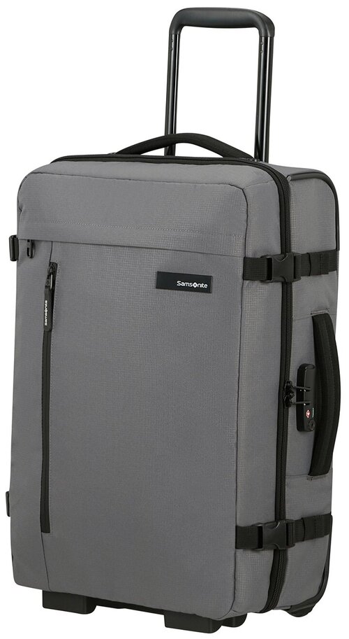 Сумка дорожная Samsonite, 40 л, 35х55х23 см, ручная кладь, фиксирующие ремни, опорные ножки, выдвижная ручка, черный