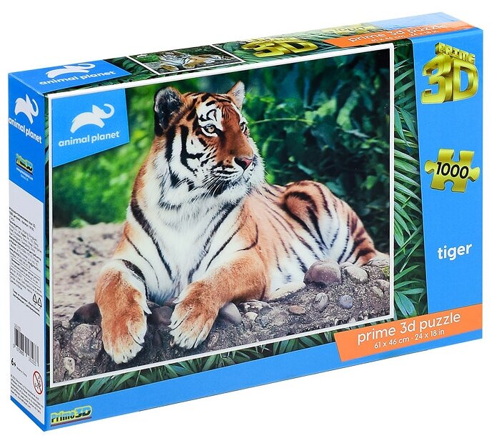 Пазл Super 3D «Тигр», 1000 детал, 6+