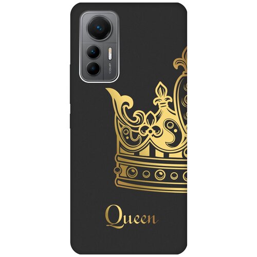 Матовый чехол True Queen для Xiaomi 12 Lite / Сяоми 12 Лайт с 3D эффектом черный матовый чехол true princess для xiaomi 12 lite сяоми 12 лайт с 3d эффектом черный