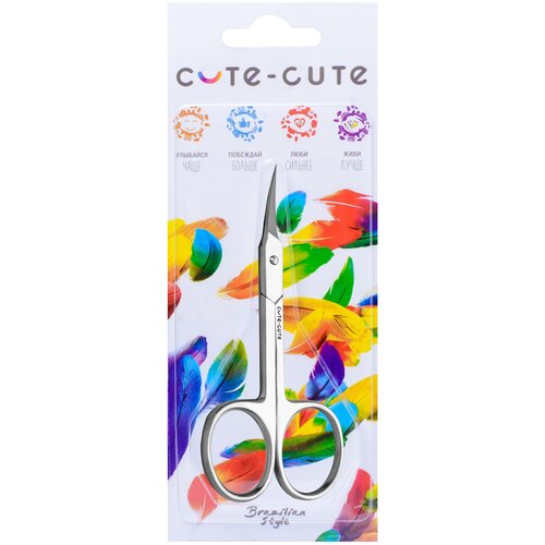 Ножницы CUTE-CUTE 020356, серебристый ножницы маникюрные beautella прямые безопасные заводская заточка